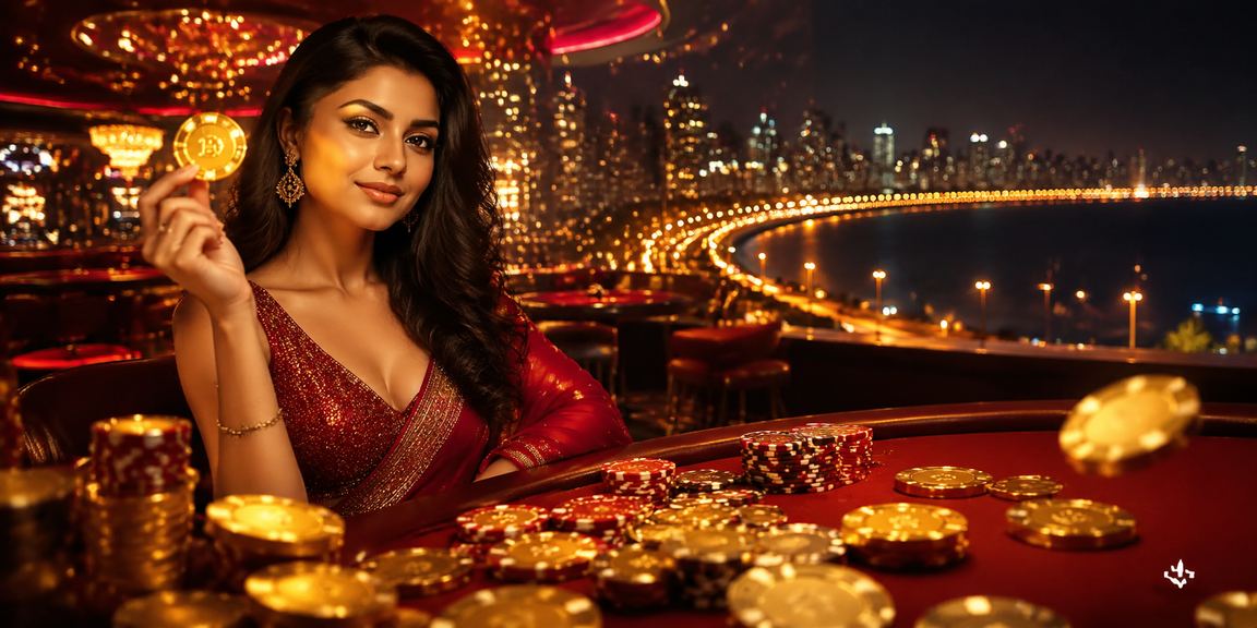View of Mumbai Marine Drive with players engaging in Teen Patti